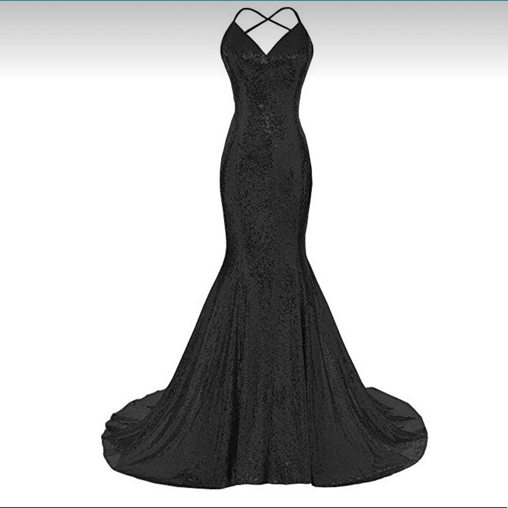 Glittery black prom dress